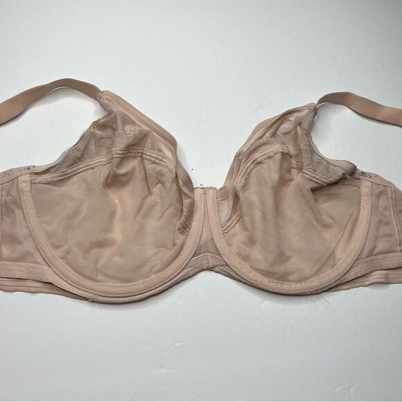 Wacoal Cream Floral Lace Unlined Full-Coverage Bra 36G 36DDDD - Picture 3 of 6